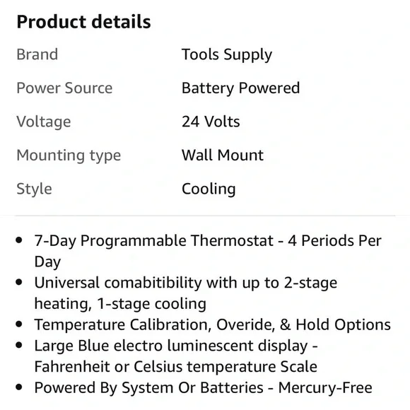LuxPro Electronic Programmable  Thermostat BNIB - Picture 5 of 6
